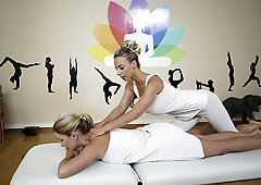 Georgie Lyall and Nathaly Cherie enjoying each other's company