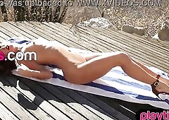 Large titties small brunette hair mother I'd like to fuck disrobes stripped outside to flaunt hot figure
