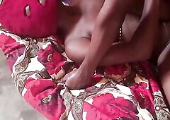 Oiled snatch of a teen ebony Afro cutie