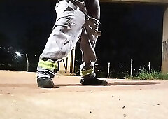 Masturbating in the street