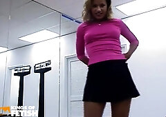 Sexy Blonde Gets Her Pussy Rammed By A Experienced Man At The Gym After Photoshoot