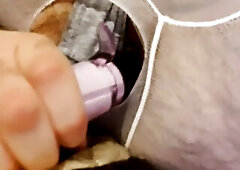 Cute male Stroking Bang Booty Sextoy. Large Ramrod. ジャークオフ巨根.