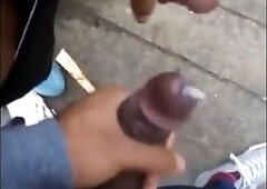 Two men cum together outside 3