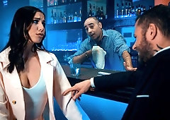 Good-looking busty brunette Aidra Fox rides on a big black dick