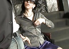 Lustful transgender with a giant wang takes it in the butt and screws a vicious youthful stud.