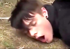 Piss in woods gets wild horny fun