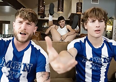 Trans guy Nicky Zeal fucked while watching a soccer game