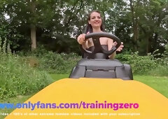 Training Zero Run Bitch Run! Exercising My Femdom Slave Outdoors Public Humiliation