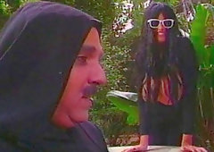 Lusty brunette in sunglasses Charisma gives a passionate blowjob