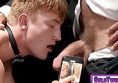 Slave boy filmed with HUGE dick in his mouth! Colton Fox spit-roasted!