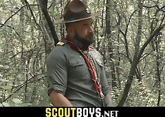 Twunk guy slick sphincter batty boy smashed in forest by insane muscle