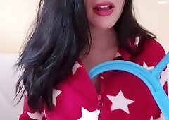 Pajama object insertion fetish with a cute German girl