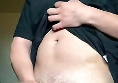 Beefy spanish dude stroke his thick dick