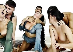 3V3 Fuckfest! Large Butt Latinas Hardfucked And Ejaculation By three Lustful Hunks!