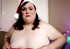 Trans big beautiful woman Meaghan Jaymes Expecting for Santa
