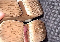 Spunk on friend's demon shoes by Fantasyshoefucker101