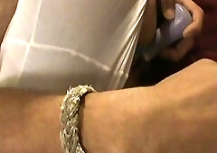 Shemale in teen thong toys his ass on webcam solo