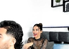 Busty brunette from dildo ohmibod masturbating on webcam