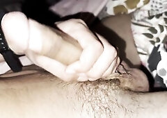 See Dad Play With His Large White Knob and Enormous Balls