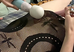 Femboy Cant Handle Using Two Vibes At Once And Shoots Cum Through Dress