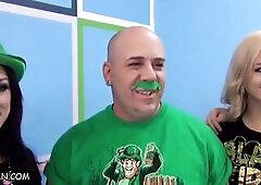 Bang A Fan – Jennifer White Triple Cum Swaps Aaron’s Jizz w Charity & Charlyse on St Patrick’s Day