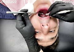 Nurse Bunny greets Canada in advance of gloving up for his dental exam. This babe asks him how lengthy it's been since his final appointment and 