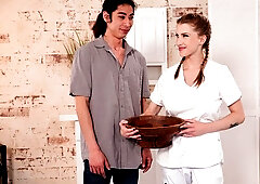 Sweet interracial dick-riding with a big-boobed Octavia Red