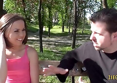 Cute brunette gets tied and screwed hard