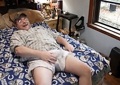 Ejaculation in briefs while watching me