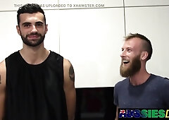 Bearded Tyla Tugs His Chisel Prompt While Eli Beats His Aussie Bum