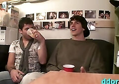 Hot gay twink hooks up in the dorm enjoying his BF's hard dick