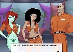 Public shower fun with Poison Ivy and Cheshire from DC Comics