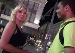 Babe takes a big cock between her boobs