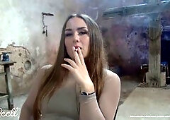 German goddess dominates with foot worship and pantyhose fetish