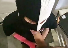 The pizza delivery guy sucked the customer's cock at the doorstep, which was a bonus for eating the