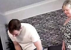 Concupiscent British Older Chantelleblue Tempts TV Repairman