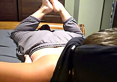 Amateur wife gives a close-up homemade blowjob