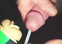 Drinking Many Geysers of My Own Jizz From A Glass Straw - Sounding For My Jizz