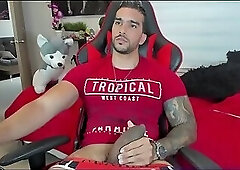 The man play hand with dick so lovely