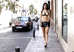 Naked bazookas serf screwed in public