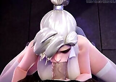 Mercy (overwatch) fucks with boss.