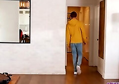 Twink gets his mouth full of filthy pubic hairs from hairy asshole!