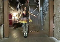 Extreme domination with a condom suit