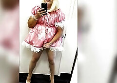 Sometimes, I get in a very sissy state where all I desire is to wear girly satin, cover my lips with pink lip gloss, and tease dad.