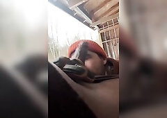 Trans hotty Vanniall Seduces Her Wood Hauler for Outdoor Blow job and Hard Anal Pounding!