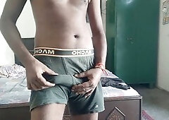 Huge white load on a long ebony Indian dick