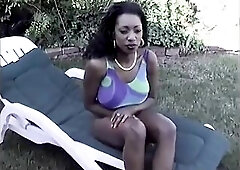 Hawt ebony playgirl disrobes then suck on a big ebony penis.