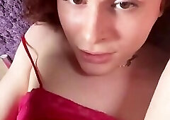 bimbo shemale slut taytay shoots a load in her own lips