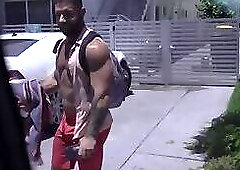 Pickedup str8 tattooed muscled hunk barebacked in the van