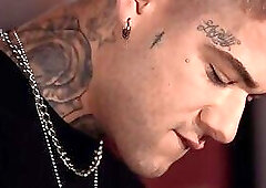 Gay stud filled with nice hard cock in tight anal hole